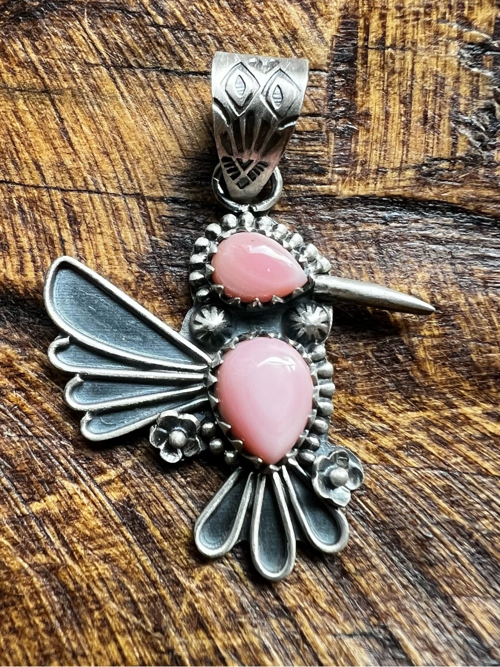 Sterling Silver Queen Conch Hummingbird Pendant
